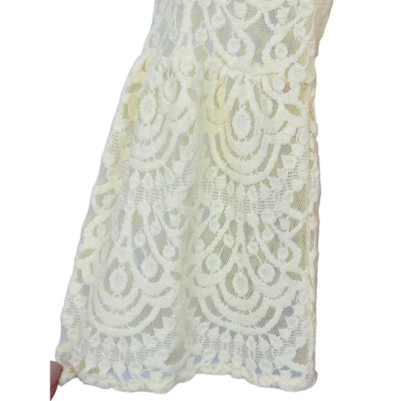 Boutique Mixed Print & Lace Bell Sleeve Boho Cottagecore Mini Dress - Picture 5 of 12